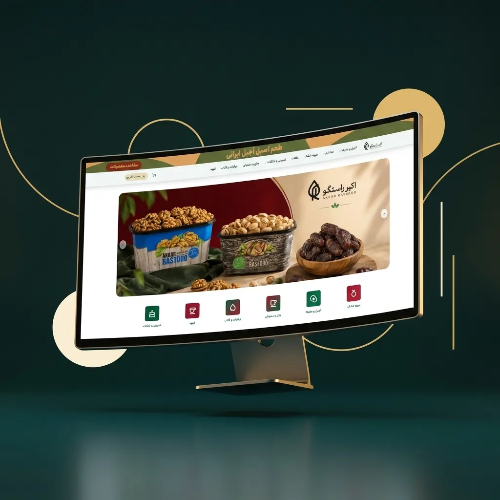 نمونه طراحی سایت فروشگاه آجیل و خشکبار راستگو